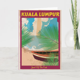 Kuala Lumpur Vintage-Reiseposter Feiertagskarte