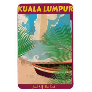 Kuala Lumpur Vintage-Reiseposter Magnet