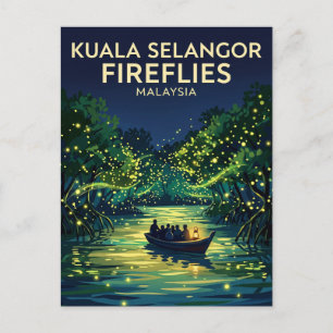 Kuala Selangor Glühwürmchen Malaysia Postkarte