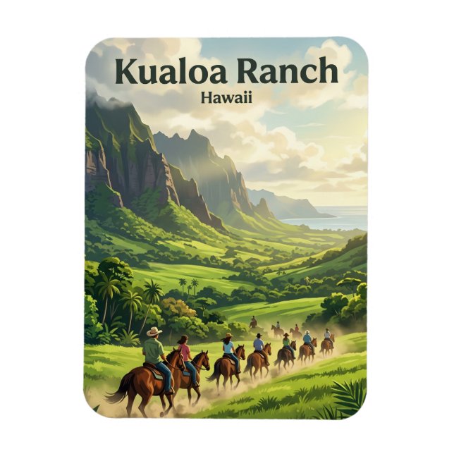 Kualoa Ranch Hawaii Magnet (Vertikal)