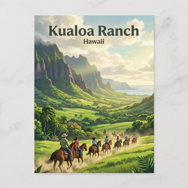 Kualoa Ranch Hawaii Postkarte (Vorderseite)