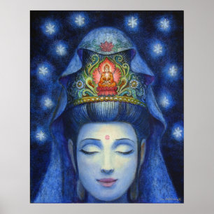Kuan Yin Buddha Meditations-Kunst-Plakat-Druck Poster