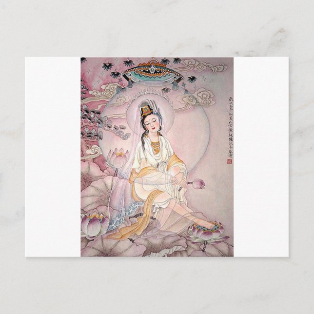 Kuan Yin; buddhistische Göttin des Mitgefühls Postkarte (Vorderseite)