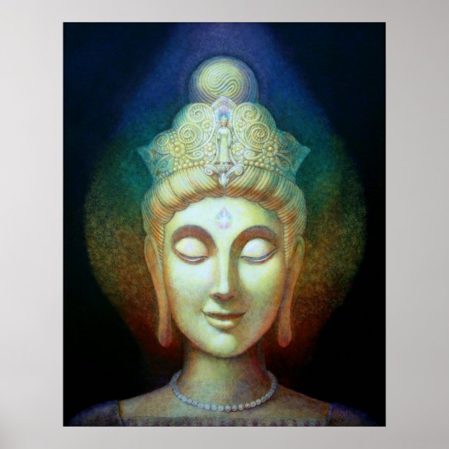 Kuan Yin Rainbow Aura Spirituelle Goddess Art Post Poster (Vorne)
