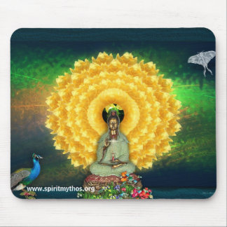 Kuan Yin Wand-Tapisserie Mousepad