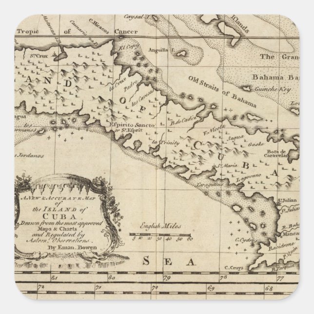 Kuba 3 quadratischer aufkleber (Vorderseite)