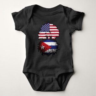Kuba-Amerikanische Tree-Roots-Flagge Baby Strampler