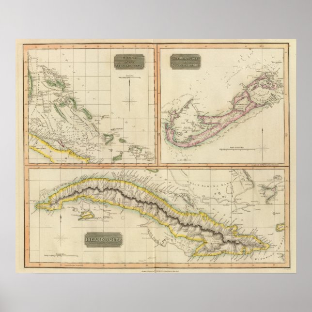 Kuba, Bahama I, Bermudas Poster (Vorne)