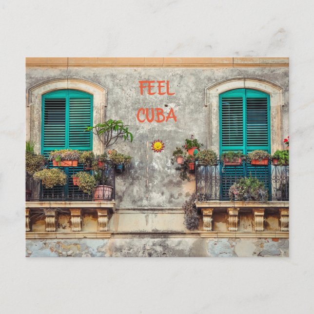 Kuba Balcony Postkarte (Vorderseite)