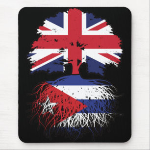 Kuba - Britisch-UK-Tree-Roots-Flagge Mousepad