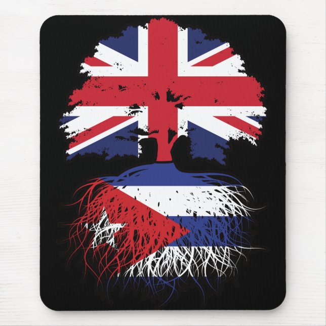 Kuba - Britisch-UK-Tree-Roots-Flagge Mousepad (Vorne)