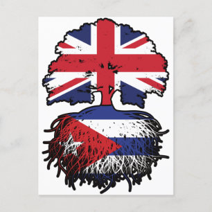 Kuba - Britisch-UK-Tree-Roots-Flagge Postkarte