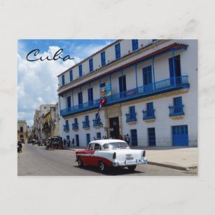 Kuba Classic Car farbenfrohe Architektur Postkarte