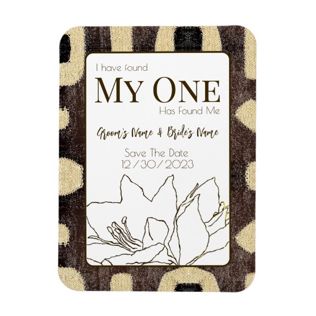 Kuba Cloth Pattern Tribal African Save the Date Magnet (Vertikal)