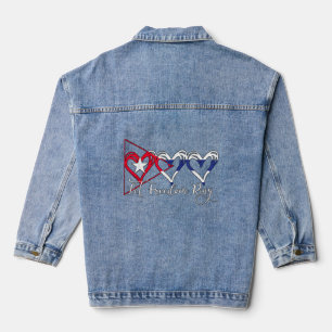 Kuba Flag Patriotische Herzen unterstützen Kuba Jeansjacke