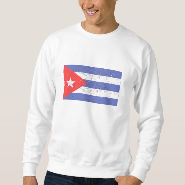 Kuba-Flagge (beunruhigt) Sweatshirt (Vorderseite)