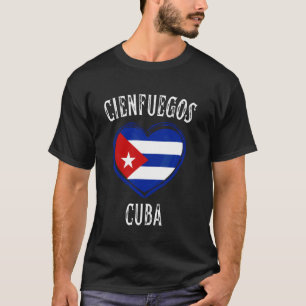 Kuba-Flagge Herz Cienfuegos Stadt T-Shirt