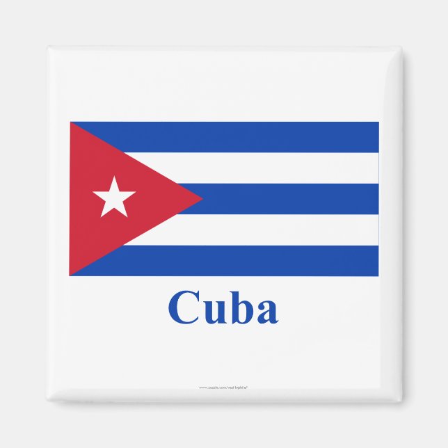 Kuba-Flagge mit Namen Magnet (Vorne)