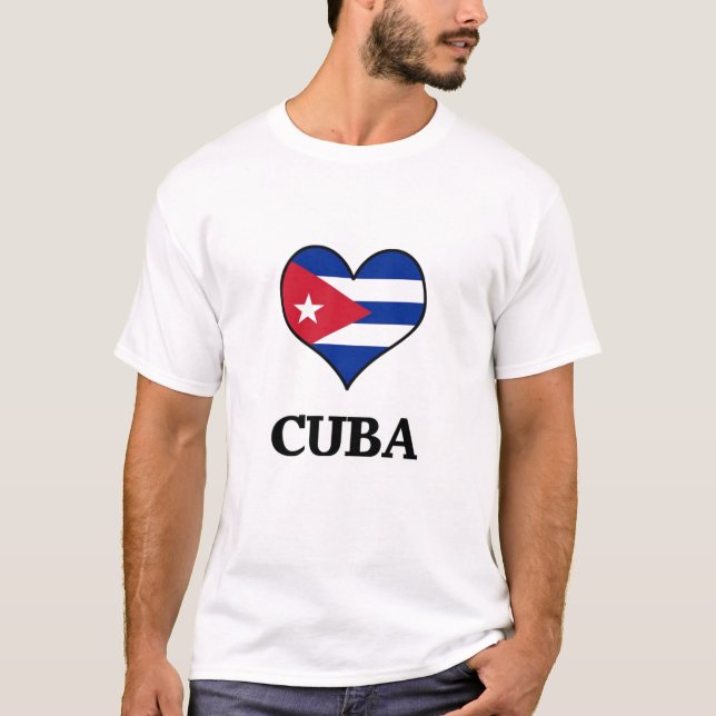 Kuba-Flaggen-Herz-T - Shirt (Vorderseite)