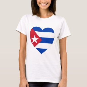 Kuba-Flaggen-Herz T-Shirt