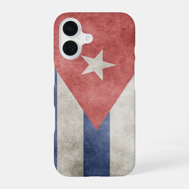 Kuba-Grunge-Flagge iPhone 16 Hülle (Rückseite)