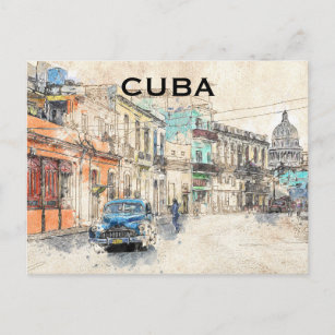 Kuba Havana Vintage Tourismus Postkarte