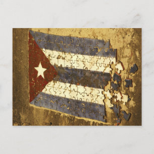 KUBA, Havanna. Mosaikpuzzle der kubanischen Flagge Postkarte