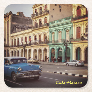 Kuba Havanna Vintag Classic Car City Rechteckiger Pappuntersetzer