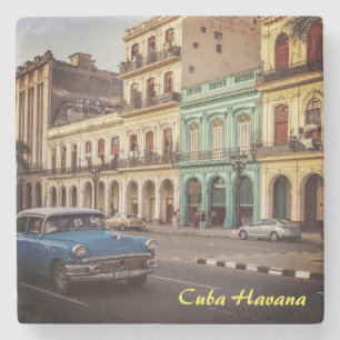 Kuba Havanna Vintag Classic Car City Steinuntersetzer
