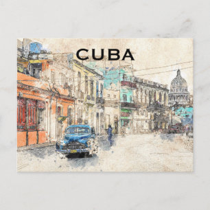 Kuba Havanna Vintage Reise Tourismus Fügen Postkar Postkarte