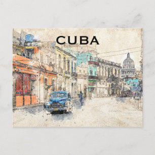 Kuba Havanna Vintage Reise Tourismus Hinzufügen Postkarte