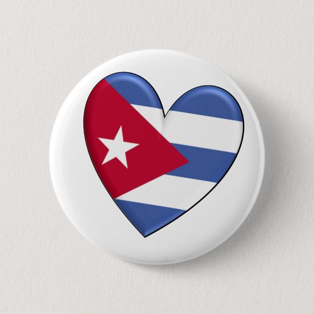 Kuba-Herz-Flagge Button (Vorderseite)