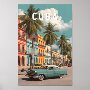 Kuba Illustration Reise Kunst Vintage Poster