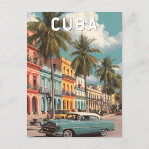 Kuba Illustration Reise Kunst Vintage Postkarte