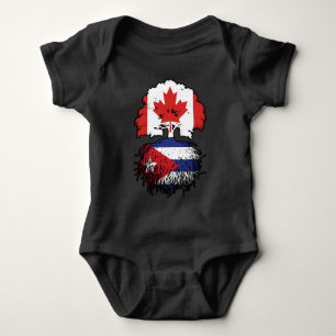Kuba - kanadisches Tree-Roots-Flag für Kanada Baby Strampler