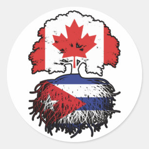 Kuba - kanadisches Tree-Roots-Flag für Kanada Runder Aufkleber