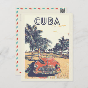 Kuba, Karibik, typischer Jahrgangswagen Postcard Postkarte