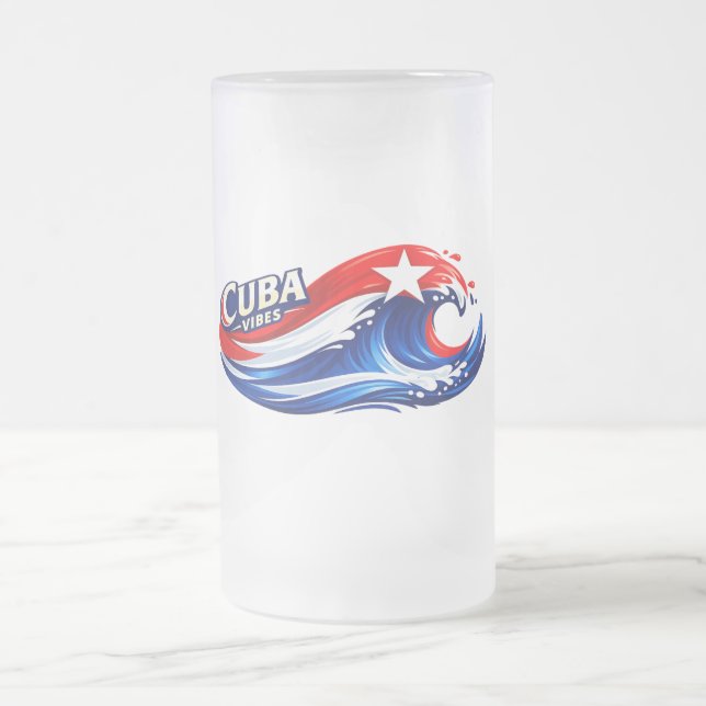 Kuba klassisch farbenfroh  mattglas bierglas (Mittel)