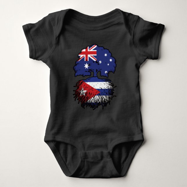 Kuba Kuba Australische Tree Roots Flag Baby Strampler (Vorderseite)
