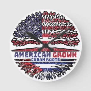 Kuba Kuba USA USA Vereinigte Staaten Tree Runde Wanduhr