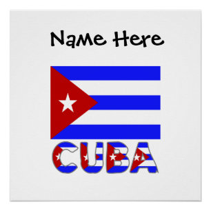 Kuba Kubanische Hellblaue Flagge Personalisiert Poster