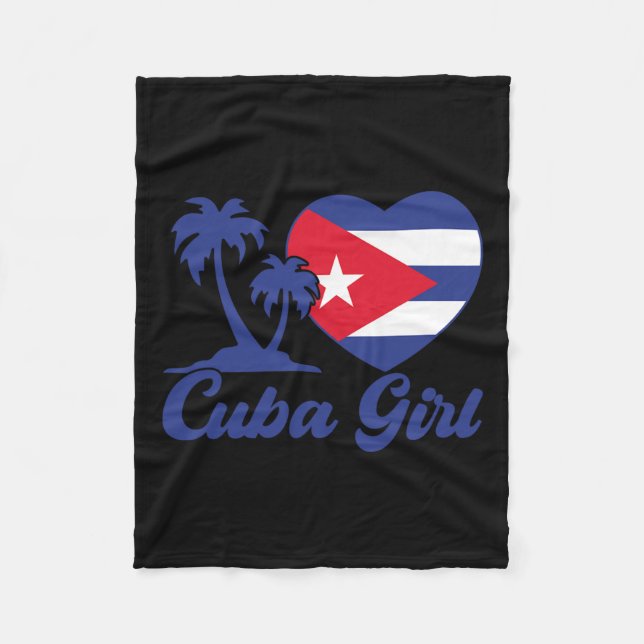 Kuba - kubanische Mädchenflagge Cubanita Hispanic  Fleecedecke (Vorderseite)