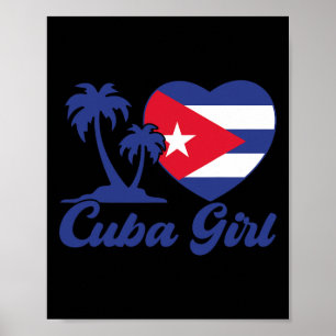 Kuba - kubanische Mädchenflagge Cubanita Hispanic Poster
