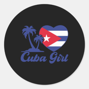 Kuba - kubanische Mädchenflagge Cubanita Hispanic  Runder Aufkleber