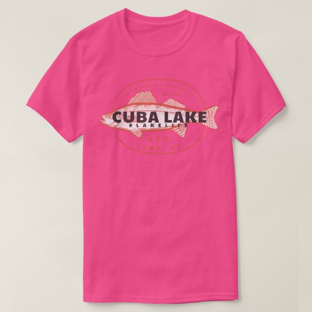 Kuba Lake New York NY Lakelife Angeln Rod Anglen T-Shirt (Design vorne)