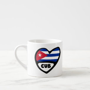 Kuba Ländercode Flaggenherz, CUB Espressotasse