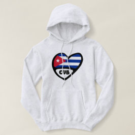 Kuba Ländercode Flaggenherz, CUB Hoodie