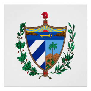 Kuba Landeswappen Symbol Emblem Flagge Poster