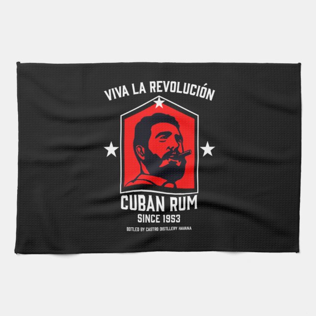 Kuba Libre Rum Drinkers Revolution Geschirrtuch (Horizontal)