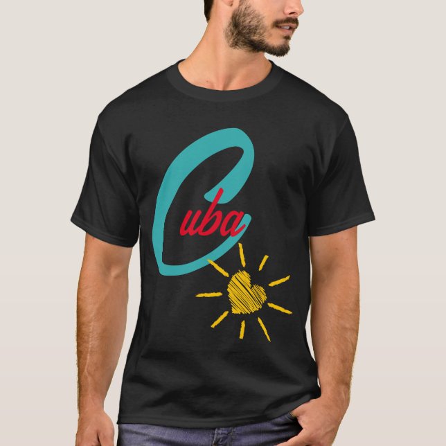 Kuba mit sonnigen Herzen T-Shirt (Vorderseite)